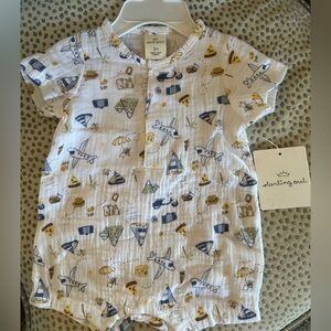 NWT Boys Travel Cotton Playsuit Romper 3mo